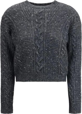 Max Mara Truien & Vesten, Dames, Grijs, S, Boxy Alpaca Blend Sweater