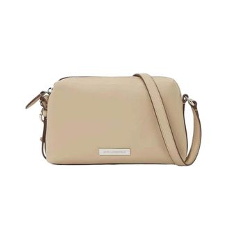 Karl Lagerfeld Ikon Smooth Slim Camera Bag - Dames - Tassen - Beige - Maat: ONE Size Poliester