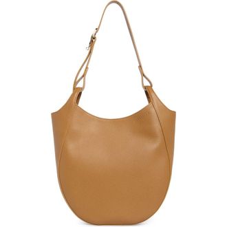 Longchamp Large Le Foulonne Leather Hobo Bag in Pecan at Nordstrom