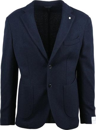 Lubiam Rounded Wool and Polyamide Blend Jacket
