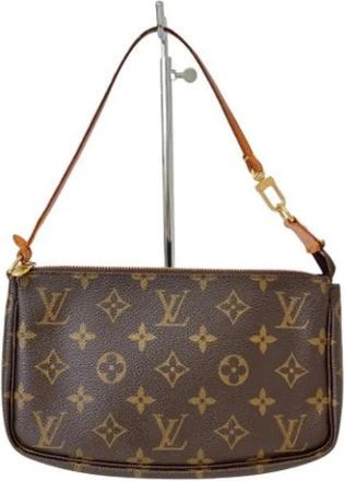 Louis Vuitton Pre-owned Monogram Pochette - Dames - Vintage Handtas - Bruin - ONE Size - Leer - Vintage