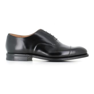 Churchs Zwarte Oxford platte schoenen - Heren - Nette schoenen - Zwart - 45 EU - Leer - Schoenen