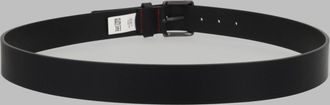 HUGO BOSS Mens Leather Belt Geffrey Black Buffalo