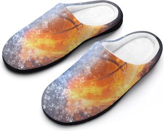 Generic Water Fire Baseball Basketball Mens Slippers Comfortable And Non-slip Cotton Slipper Shoe for House