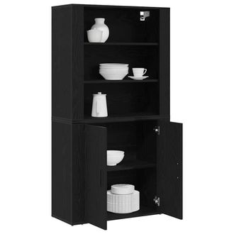 Berkfield Home Highboard Black Oak Engineered Wood