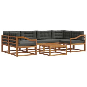 vidaXL Conjunto De Sof&aacute;s De Exterior 7 Pcs Natural Y Antracita Vidaxl