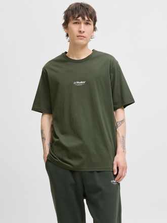 Jack & Jones T-Shirt JACK & JONES JJESOHO TEE SS CREW NECK NOOS, Herren, Gr. XL, duffel bag, Single Jersey, Obermaterial: 100% Baumwolle, bedruckt, relaxed fit nor