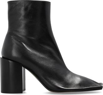 Maison Margiela Leren enkellaarzen met hak - Dames - Laarzen met Hak - Zwart - 40 EU - Leer - Schoenen