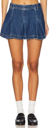 Free People Madison Ave Denim Mini Skirt In Wandering Eyes