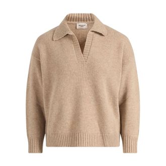 Max Mara Lange gebreide trui - Dames - V-hals truien - Beige - S - Truien & Vesten