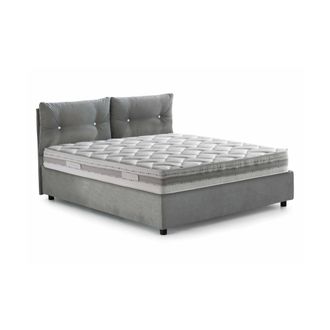 Dmora Dmora - Cama De Plaza Y Media Dabbadi, Cama Contenedor Con Revestimiento De Tela, 100% Made In Italy, Apertura Frontal, Con Colch&oacute;n Cm 120x190 Incluid