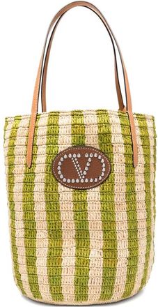 Valentino Garavani Striped Appliqu&eacute; Tote Bag