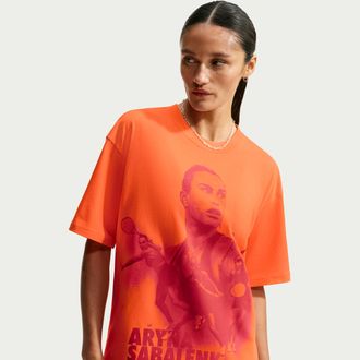 Nike Womens Court Aryna Sabalenka Dri-FIT Tennis T-Shirt in Orange | IX5734-820
