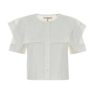 Frame Denim Camisa Sleek Cape - Blouses & Shirts - Mujer - Blanco - S