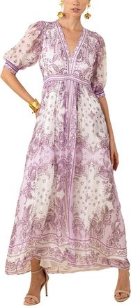 Hale Bob Silk-Blend Lilian Midi Dress