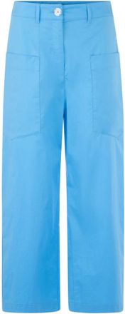 Marc Cain Wokha Cropped Broek - Dames - Vrijetijds broeken - Blauw - M - Broeken