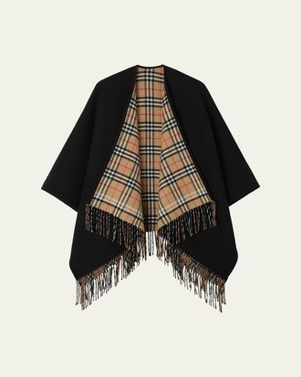 Burberry Reversible Check Wool Cape