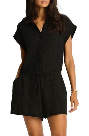 Sea Level Australia Sunset Cover-Up Romper in Black at Nordstrom, Size Medium