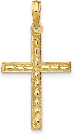 Diamond2Deal 14k Yellow Gold Reversible FAITH HOPE LOVE Cross Pendant