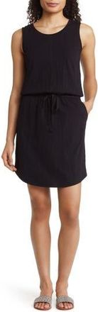 Caslon Tie Waist Cotton Shirttail Dress in Black at Nordstrom Rack, Size Xx-Small