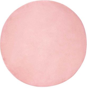 vidaXL Anti-Slip Faux Rabbit Fur Rug Olite Pink &Oslash; 160 cm Polyester vidaXL