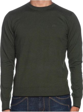 A|X Armani Exchange Long Sleeve Sweater - Heren - Ronde hals truien - Groen - L - Katoen - Truien & Vesten