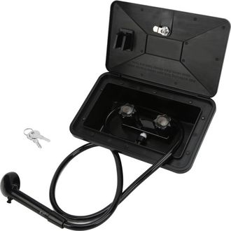 OEM Ducha Exterior Para Autocaravana, Juego De Ducha De Mano A Juego, Kit De Cabina De Ducha Exterior De Abs Negro Con Accesorios Para Autocaravana Y 2 Ll
