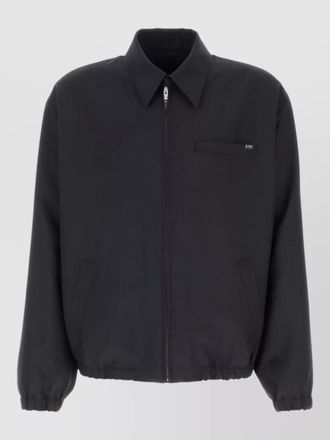 Prada wool blend bomber jacket elasticated cuffs