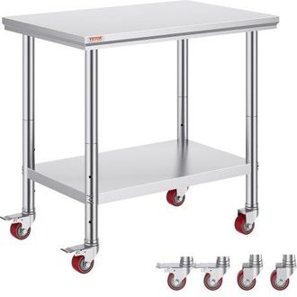 OEM Arbeitstisch 91 X 60 X 85 Cm Edelstahl Catering Arbeitstisch Belastbarkeit 136,08 Kg, Lebensmittel Zubereitungstisch Mit Nachlauf Gewerbliche Arbeitst