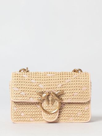 Pinko Borsa Mini Love Bag One Light in rafia chevron e pelle Pinko