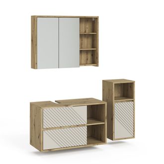 Vicco Conjunto De Muebles De Ba&ntilde;o De 3 Piezas Viola, Roble Artesanal, 3 Partes, Vicco