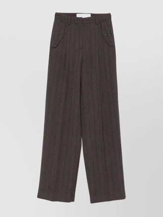 Golden Goose virgin wool wide-leg trousers pinstripe design