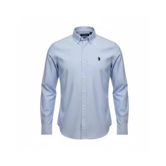 U.S.Polo Association U.S. Polo Assn., Casual Shirts, male, Blue, Size: 3XL Poplin Shirt