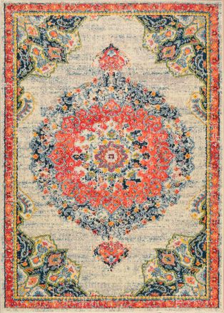 Nazar Rugs Alfombra de sal&oacute;n vintage - pelo corto y suave beige 160x230