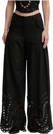 Charo Ruiz Ibiza Wijde broek - Dames - Wijde Broeken - Zwart - S - Polyester - Broeken