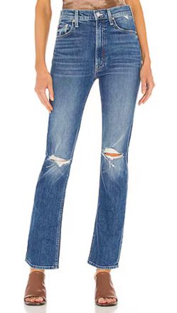 Mother Womens Superior High Waisted Rider Skimp Jeans In Blue