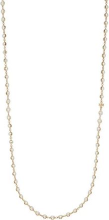 Tory Burch Moondance Faux Pearl Long Necklace in Light Brass /Pearl at Nordstrom