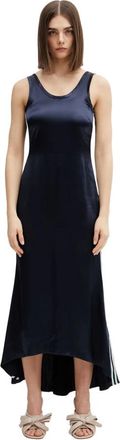 Off-white Satin Backless Midi Jurk - Dames - Casual kleedjes - Blauw - S - Satijn - Kleedjes
