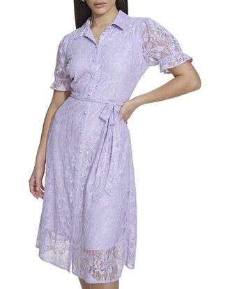 Kensie Allover Floral Lace Midi Dress