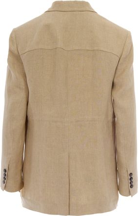 Max Mara Womens Sahariana Linen Jacket Colonial