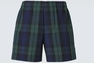 J.W.Anderson Checked cotton seersucker shorts