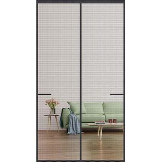 OEM Mosquitera Magn&eacute;tica Negra Para Puertas, 90 X 210 Cm, Repelente De Insectos, Apta Para Uso Interior Y Exterior - Crezuo