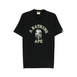 A Bathing Ape T-Shirts, male, Black, Size: L Crew Neck T-Shirt