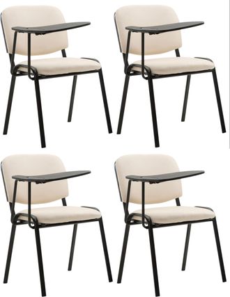 Clp Set De 4 Sillas Confidente Ken Con Mesa Extensible Para Escritura Crema