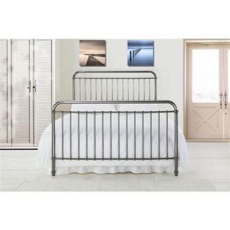 Rose Curved Tubular Black Nickel Metal Bed Frame - King 5ft