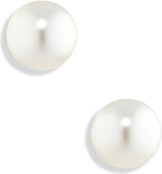 Swarovski Matrix Crystal Pearl Stud Earrings in White/Silver at Nordstrom