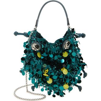 Anya Hindmarch Beetle Sequin Crossbody in Dark Teal at Nordstrom