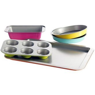 Gibson Color Splash Lyneham 5 pc Carbon Steel Bakeware Set in Assorted at Nordstrom