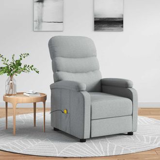 vidaXL Sill&oacute;n De Masaje Tela Gris Claro Vidaxl
