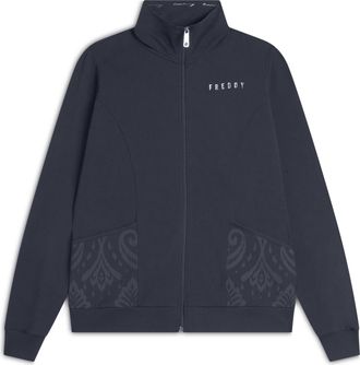 Freddy Felpa zip leggera con collo alto e dettagli floreali